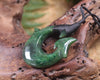 Hei Matau or Fish Hook carved from Kawakawa Pounamu - NZ Greenstone