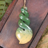 Twist or Pikorua carved from Flower Jade Pounamu - NZ Greenstone
