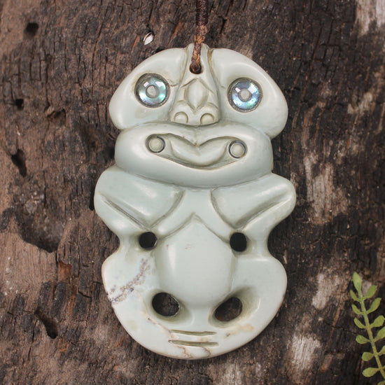 Hei Tiki carved from Inanga Pounamu - NZ Greenstone