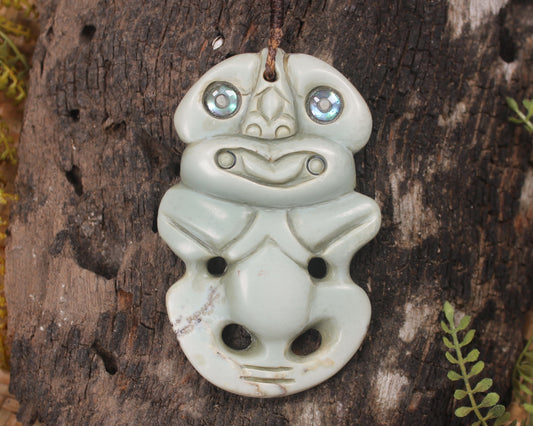 Hei Tiki carved from Inanga Pounamu - NZ Greenstone