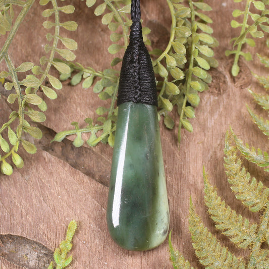 Roimata or Teardop carved from Hapopo Pounamu - NZ Greenstone