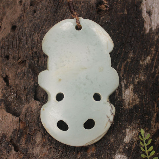 Hei Tiki carved from Inanga Pounamu - NZ Greenstone