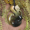 Manaia carved from Flower Jade Pounamu - NZ Greenstone