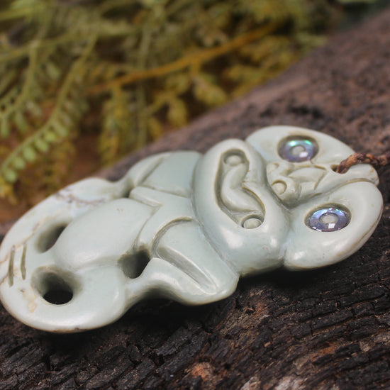 Hei Tiki carved from Inanga Pounamu - NZ Greenstone