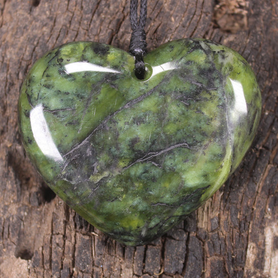 Heart carved from Douglas Creek Pounamu - NZ Greenstone
