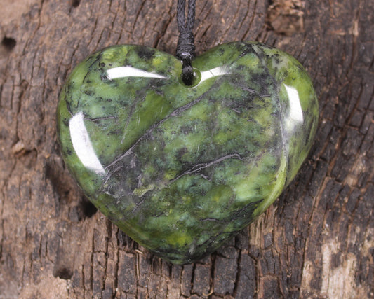 Heart carved from Douglas Creek Pounamu - NZ Greenstone
