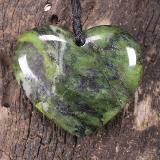 Heart carved from Douglas Creek Pounamu - NZ Greenstone