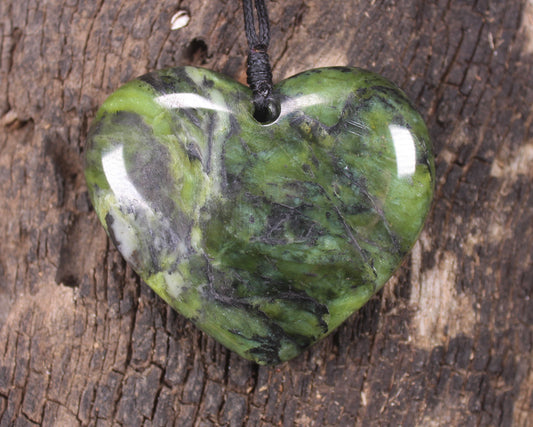 Heart carved from Douglas Creek Pounamu - NZ Greenstone