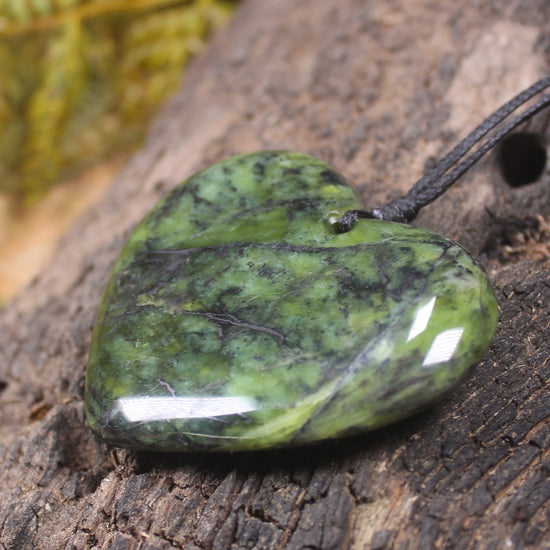 Heart carved from Douglas Creek Pounamu - NZ Greenstone