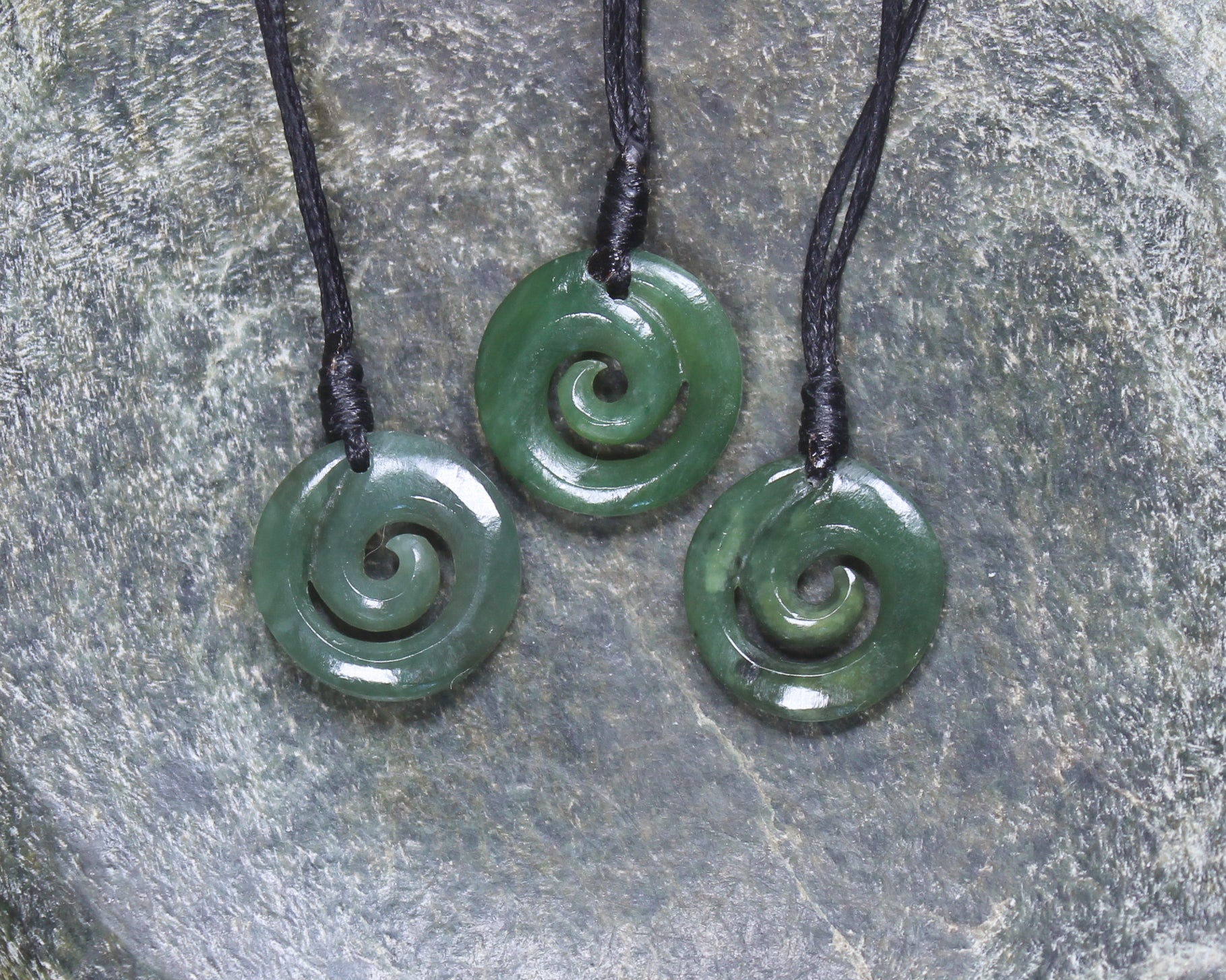 Koru carved from Hapopo Pounamu - NZ Greenstone