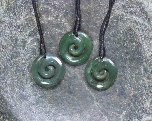 Koru carved from Hapopo Pounamu - NZ Greenstone