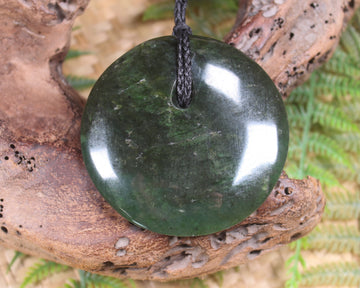 Porowhita or Pi Stone carved from Kawakawa Pounamu - NZ Greenstone