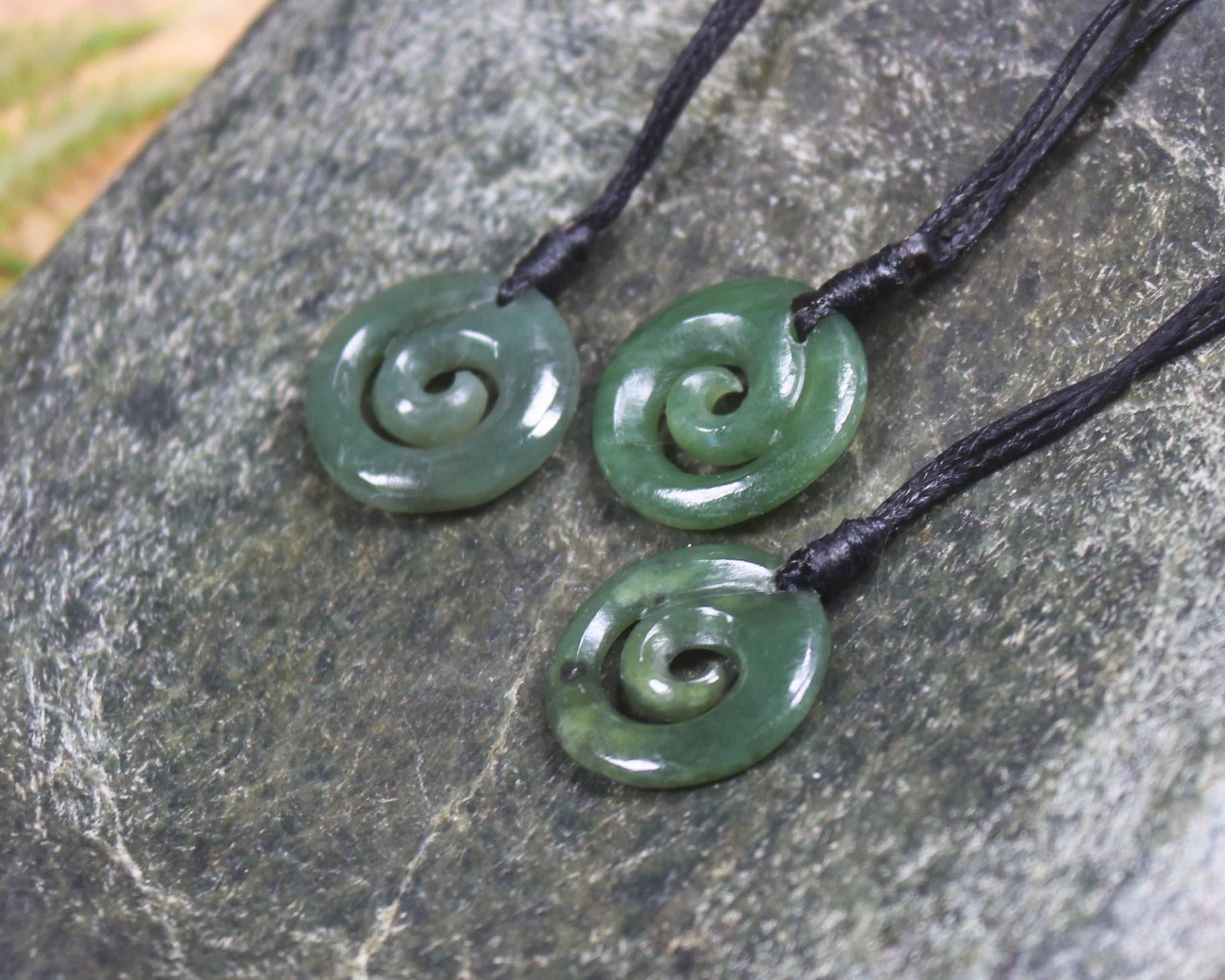 Koru carved from Hapopo Pounamu - NZ Greenstone