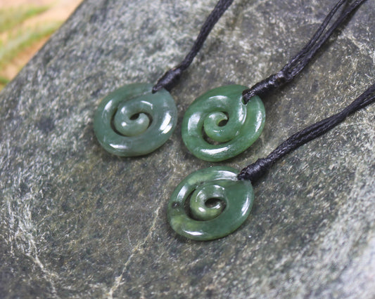 Koru carved from Hapopo Pounamu - NZ Greenstone