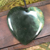 Heart carved from Flower Jade Pounamu - NZ Greenstone