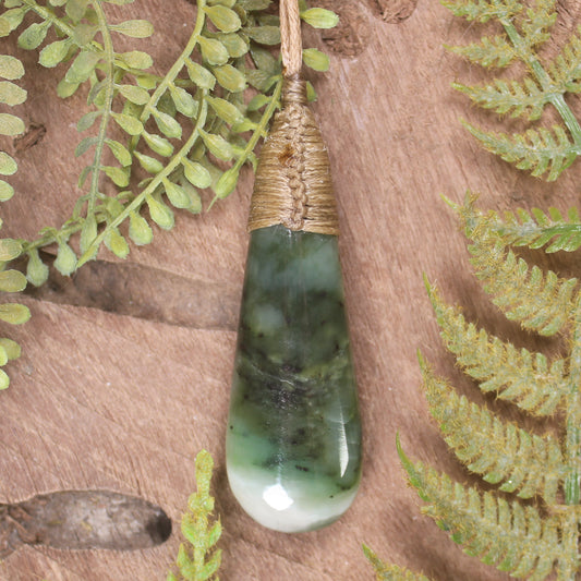 Roimata or Teardop carved from Hapopo Pounamu - NZ Greenstone