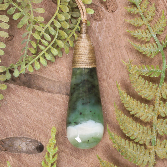 Roimata or Teardop carved from Hapopo Pounamu - NZ Greenstone