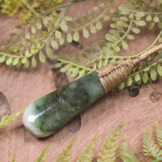 Roimata or Teardop carved from Hapopo Pounamu - NZ Greenstone