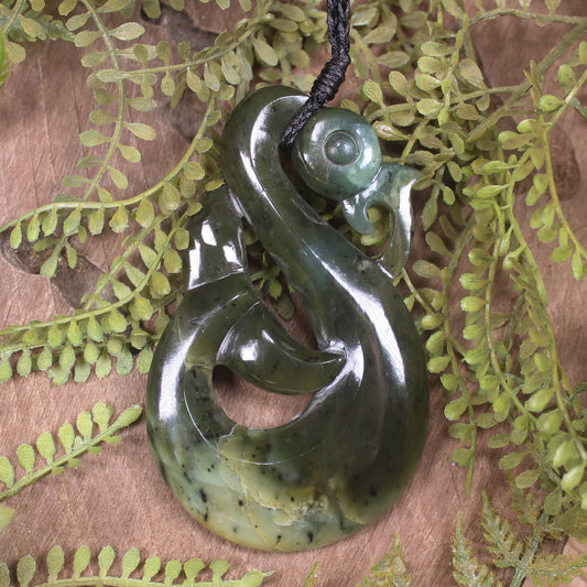 Manaia pendant carved from Rimu Pounamu - NZ Greenstone