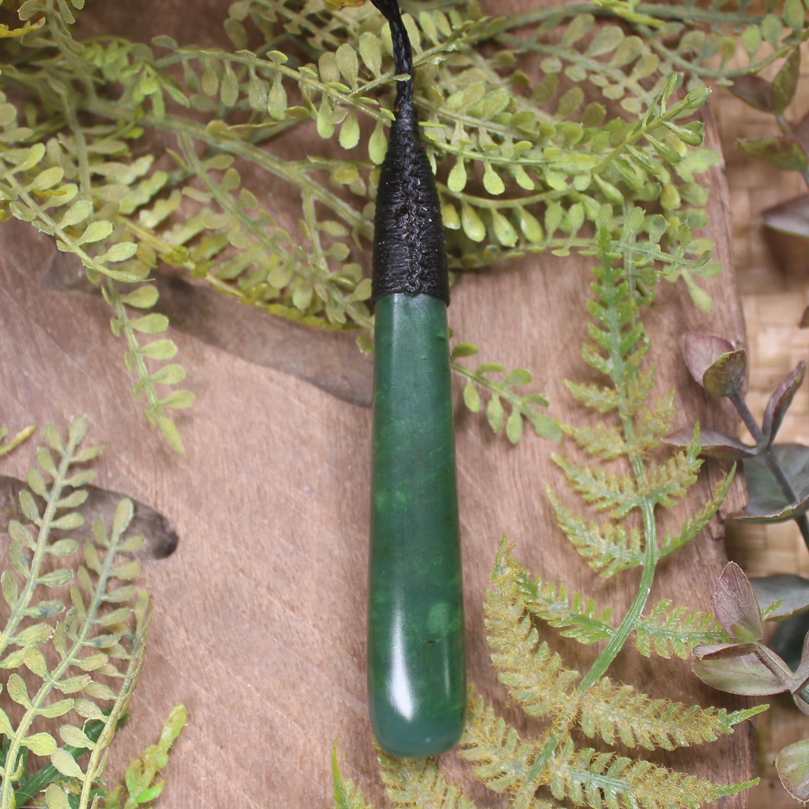 Roimata or Teardop carved from Hapopo Pounamu - NZ Greenstone