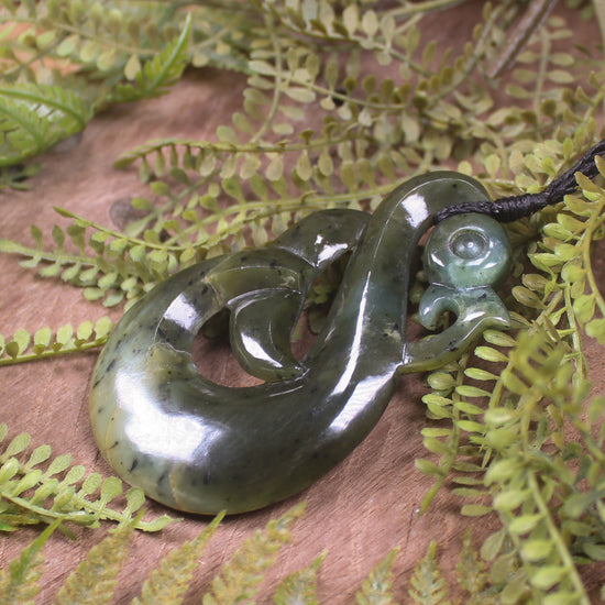 Manaia pendant carved from Rimu Pounamu - NZ Greenstone