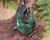 Hei Matau or Fish Hook carved from Kawakawa Pounamu - NZ Greenstone