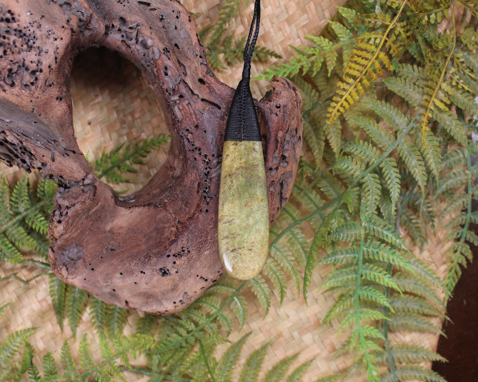 Roimata Teardrop carved from Rimu Pounamu - NZ Greenstone