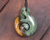 Koru Twist carved from Flower Jade Pounamu - NZ Greenstone