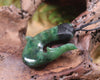 Hei Matau or Fish Hook carved from Kawakawa Pounamu - NZ Greenstone
