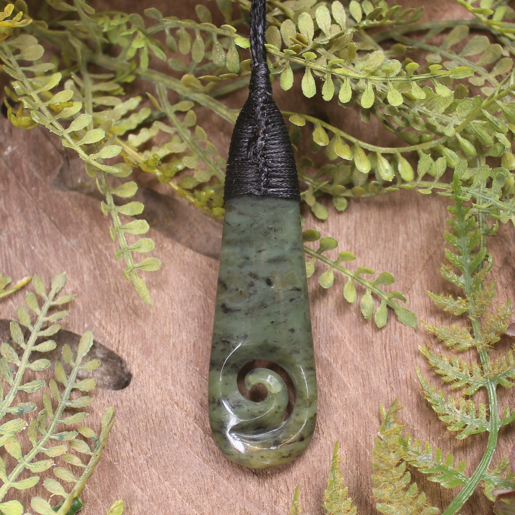 Roimata with Koru Pounamu Pendant - NZ Greenstone