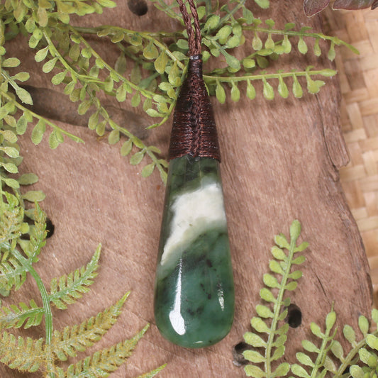 Roimata or Teardop carved from Hapopo Pounamu - NZ Greenstone