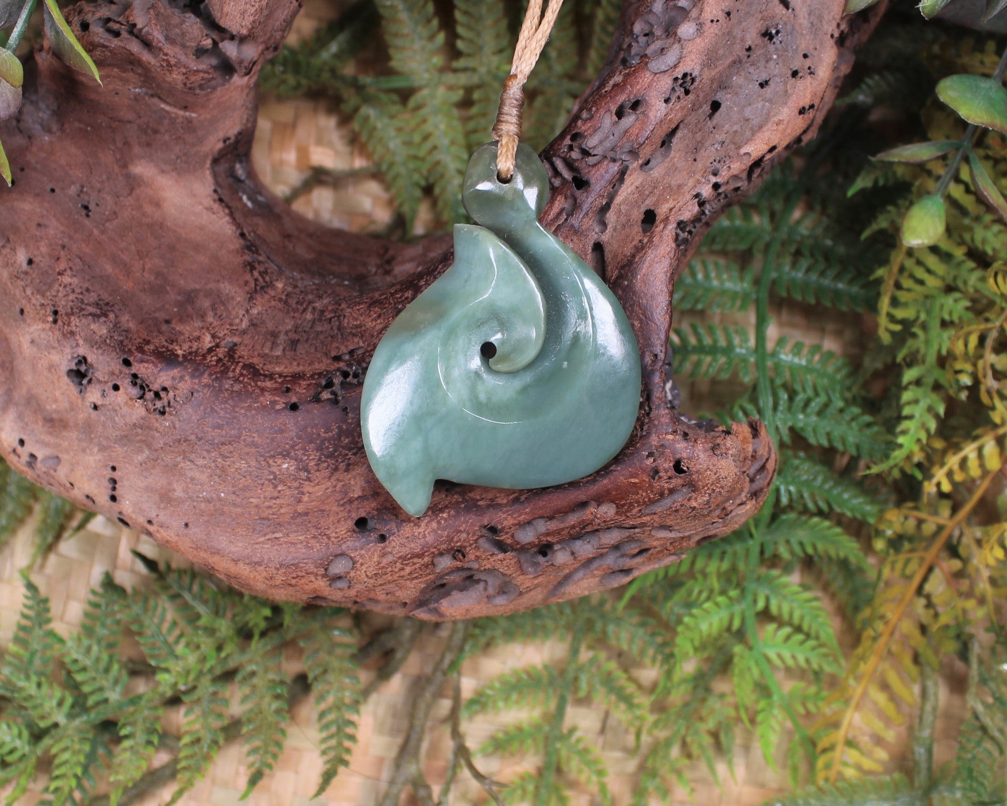 Hei Matau carved from Inanga Pounamu - NZ Greenstone