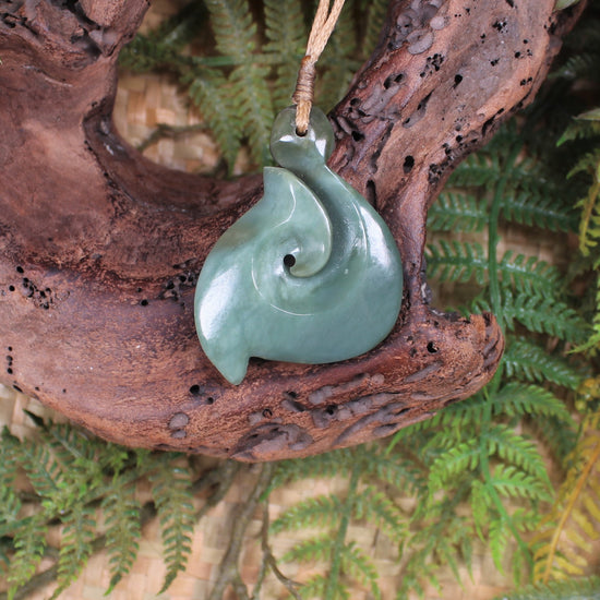 Hei Matau carved from Inanga Pounamu - NZ Greenstone