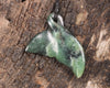 Whale tail carved from Inanga Pounamu - NZ Greenstone
