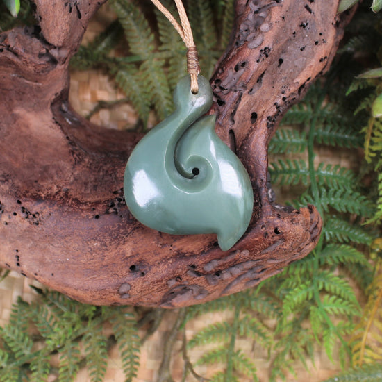 Hei Matau carved from Inanga Pounamu - NZ Greenstone