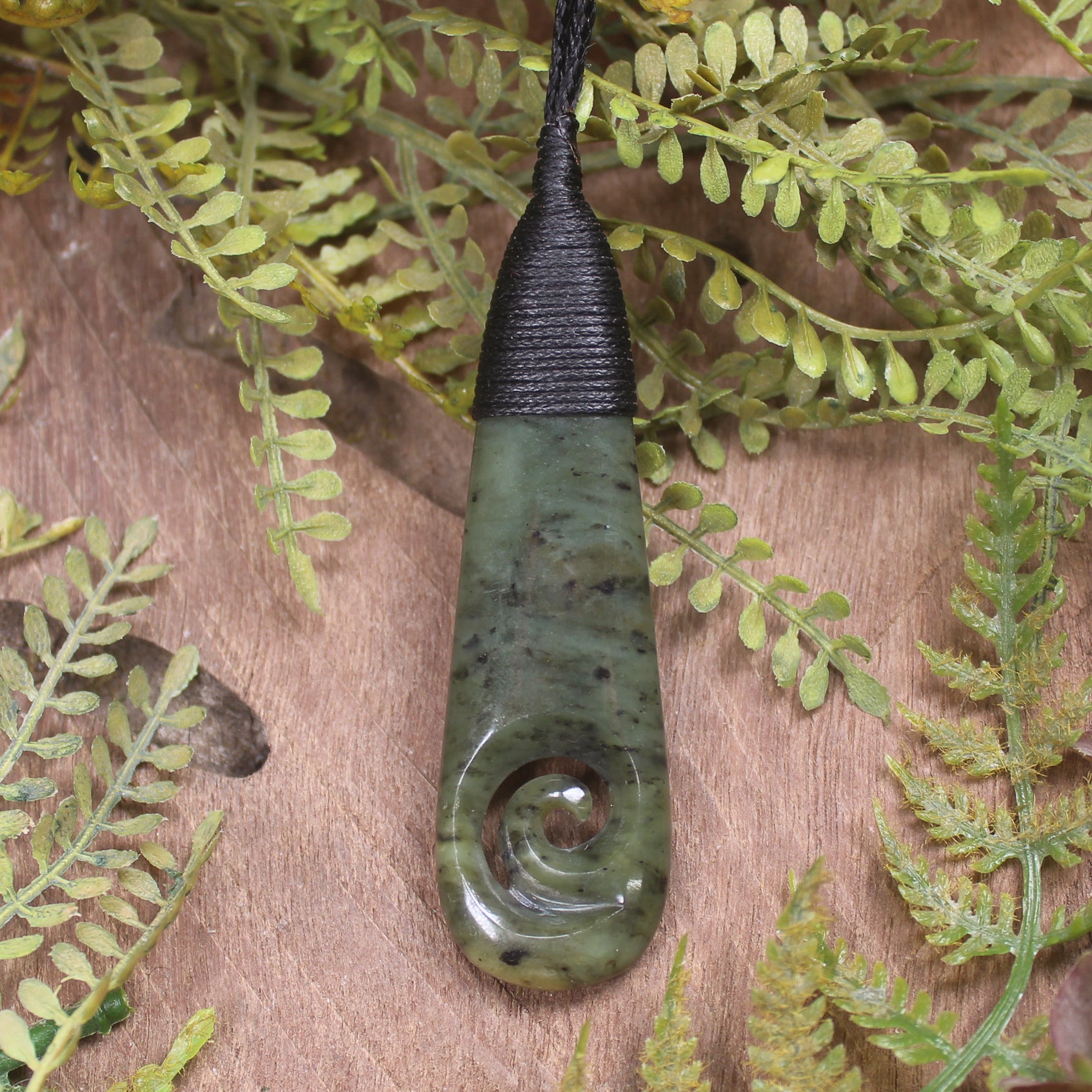 Roimata with Koru Pounamu Pendant - NZ Greenstone