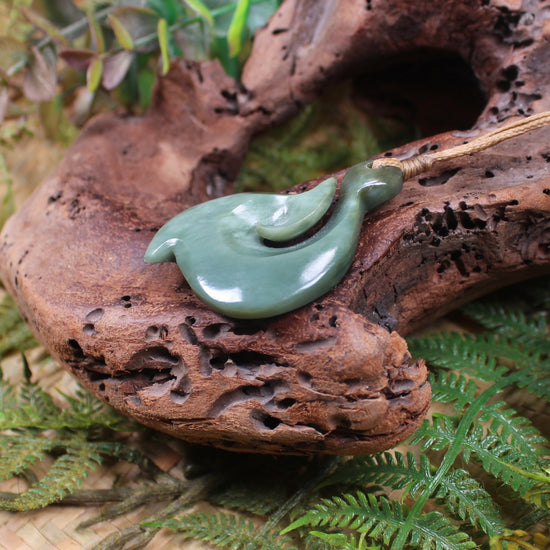 Hei Matau carved from Inanga Pounamu - NZ Greenstone