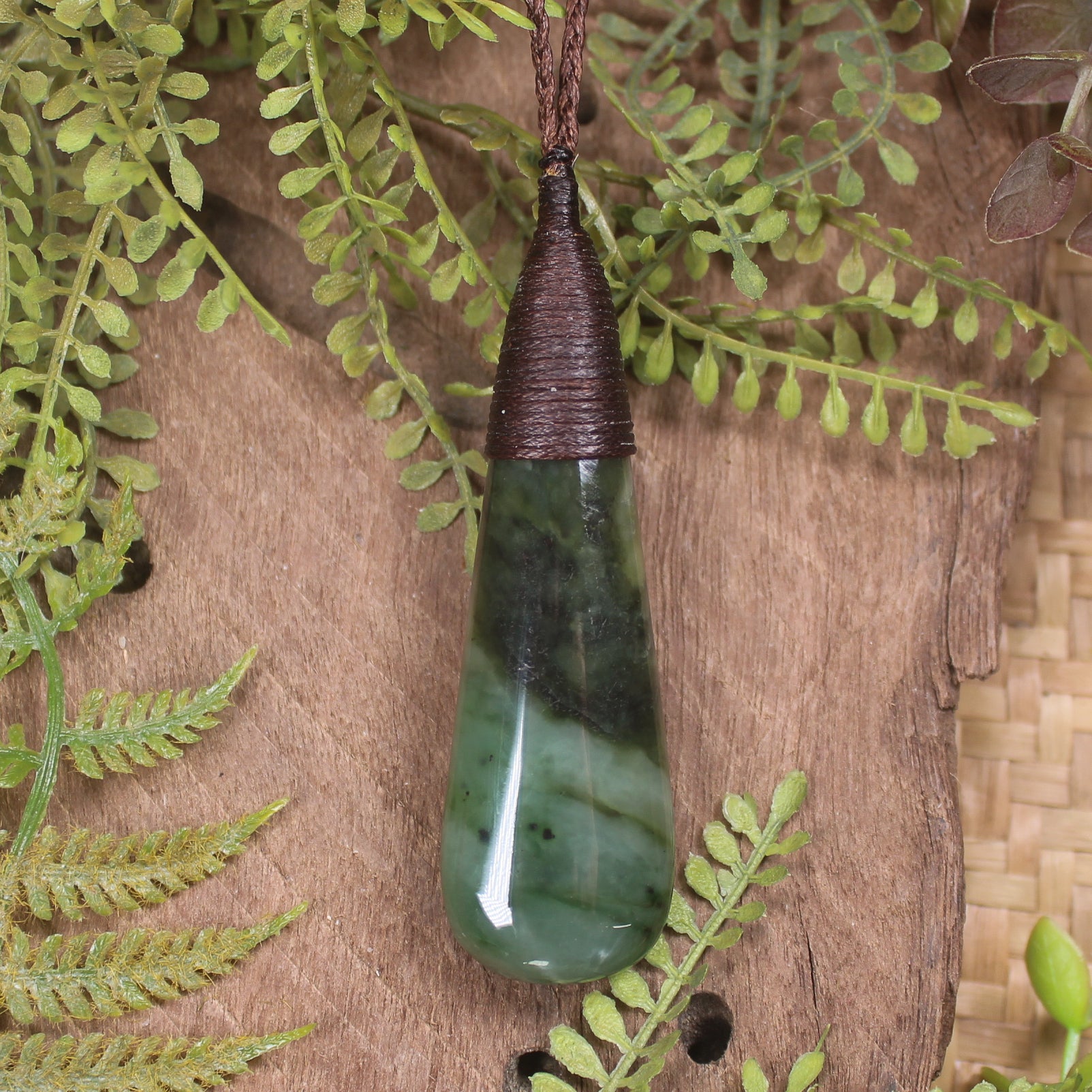 Roimata or Teardop carved from Hapopo Pounamu - NZ Greenstone
