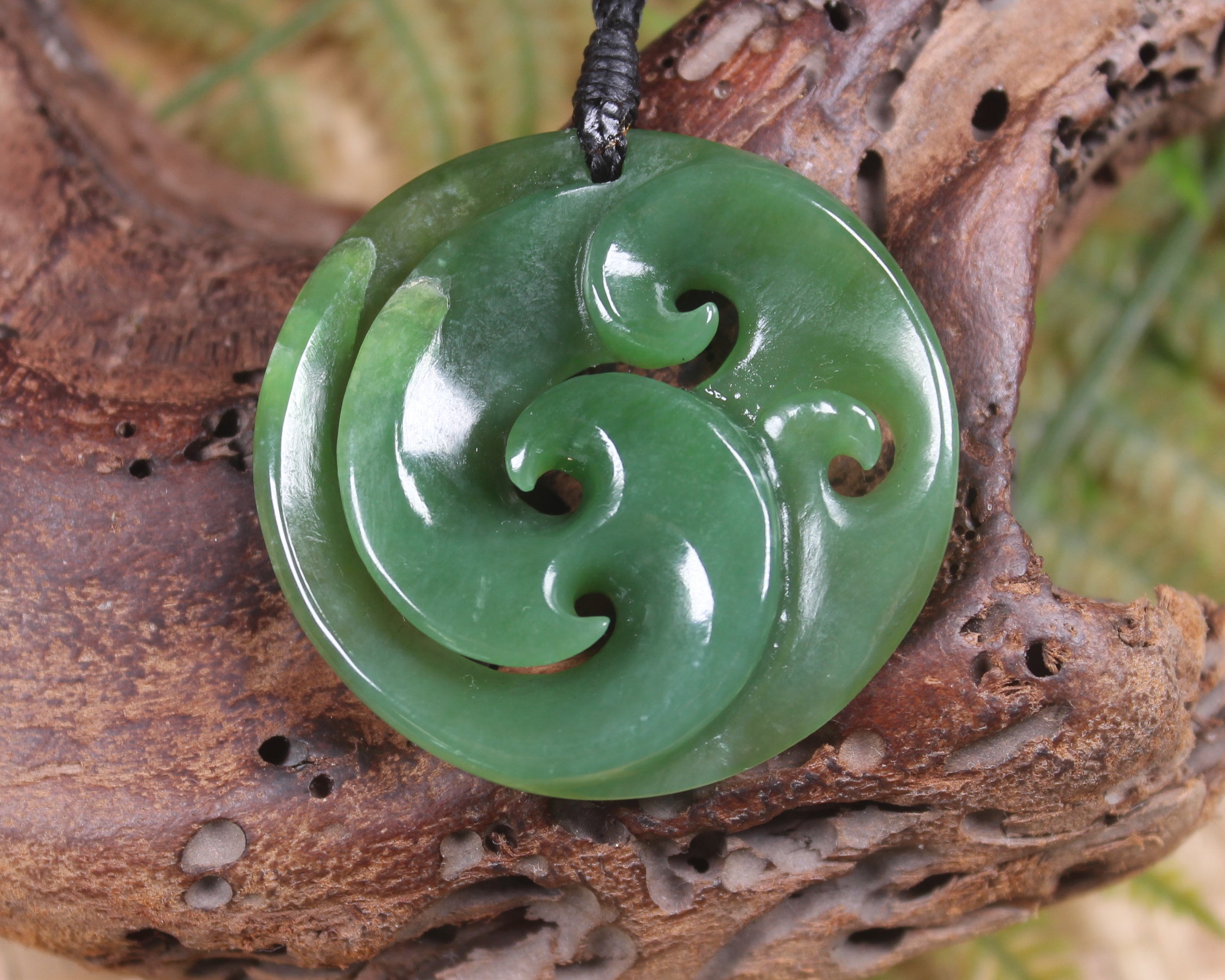 Koru or Spiral carved from Inanga Pounamu - NZ Greenstone