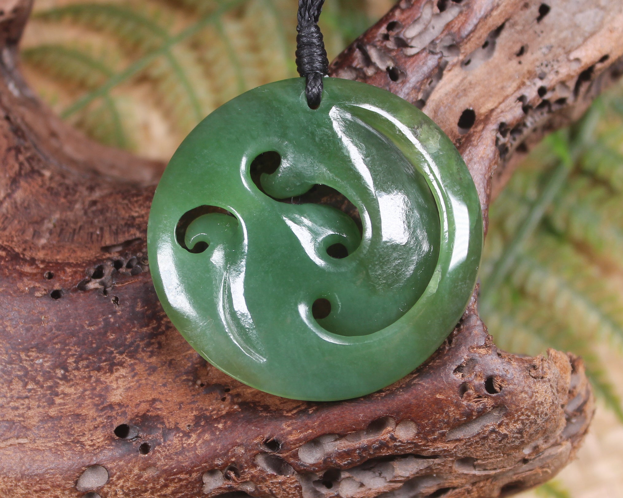 Koru or Spiral carved from Inanga Pounamu - NZ Greenstone