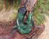 Hei Matau or Fish Hook carved from Kawakawa Pounamu - NZ Greenstone
