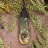 Roimata or Teardrop with Koru carved from Flower Jade Pounamu - NZ Greenstone