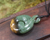 Koru Twist carved from Flower Jade Pounamu - NZ Greenstone