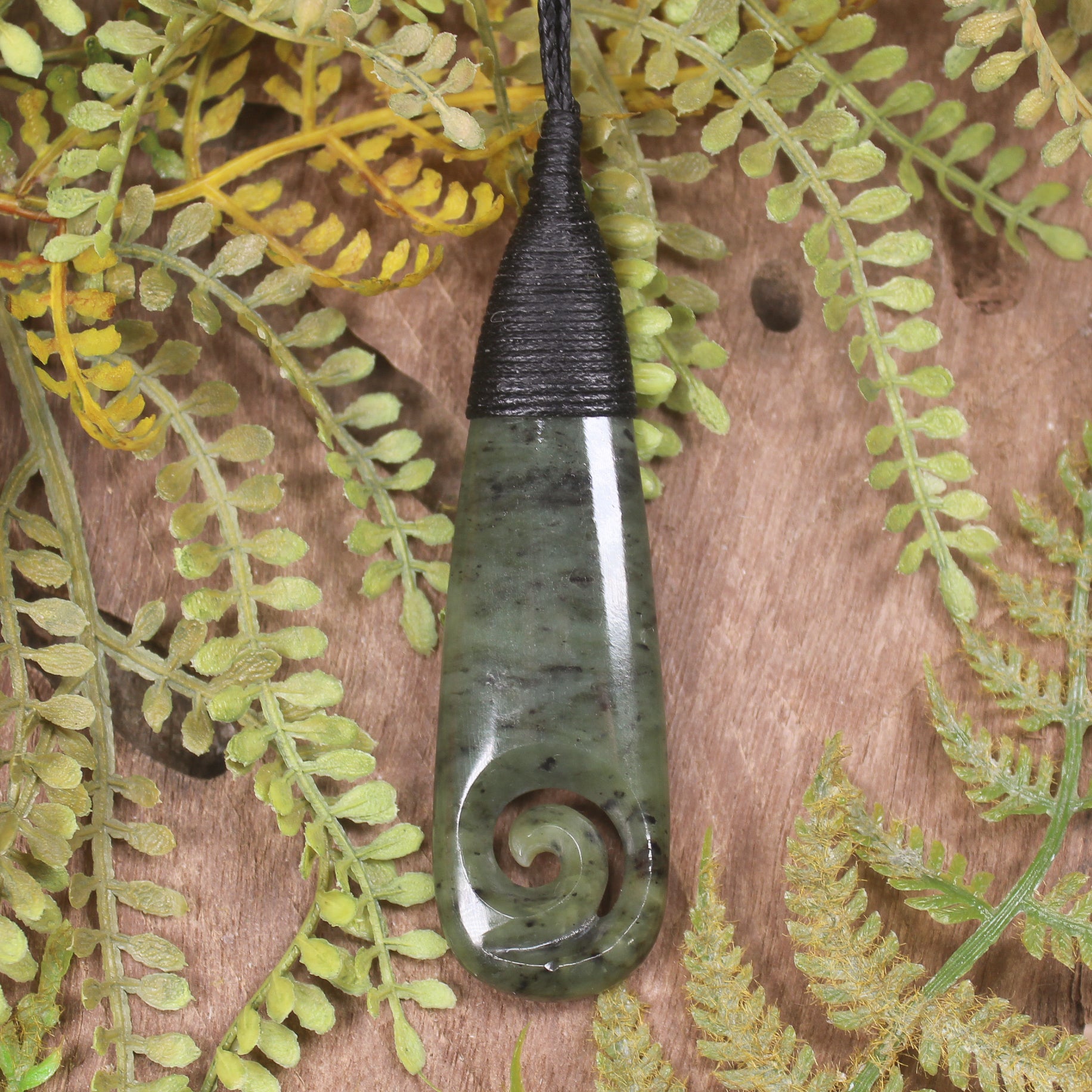 Roimata with Koru Pounamu Pendant - NZ Greenstone