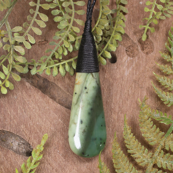 Roimata or Teardop carved from Hapopo Pounamu - NZ Greenstone