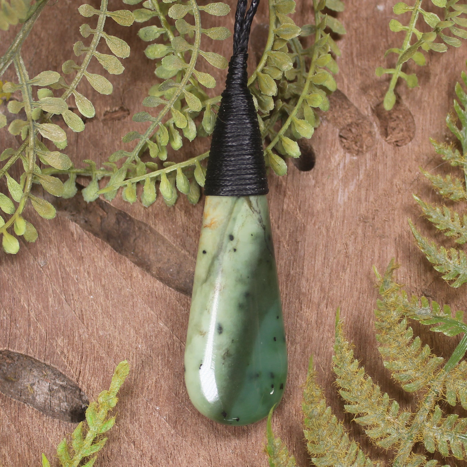 Roimata or Teardop carved from Hapopo Pounamu - NZ Greenstone