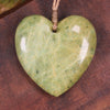 Heart carved from Flower Jade Pounamu - NZ Greenstone