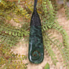 Roimata or Teardrop with Koru carved from Kawakawa Pounamu - NZ Greenstone