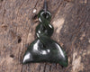 Whale Tail Pendant carved from Kawakawa Pounamu - NZ Greenstone