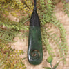 Roimata or Teardrop with Koru carved from Kawakawa Pounamu - NZ Greenstone